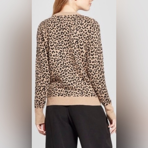 A New Day Tan & Black Leopard Animal Print Sweater Size Extra Extra Large - Picture 15 of 15